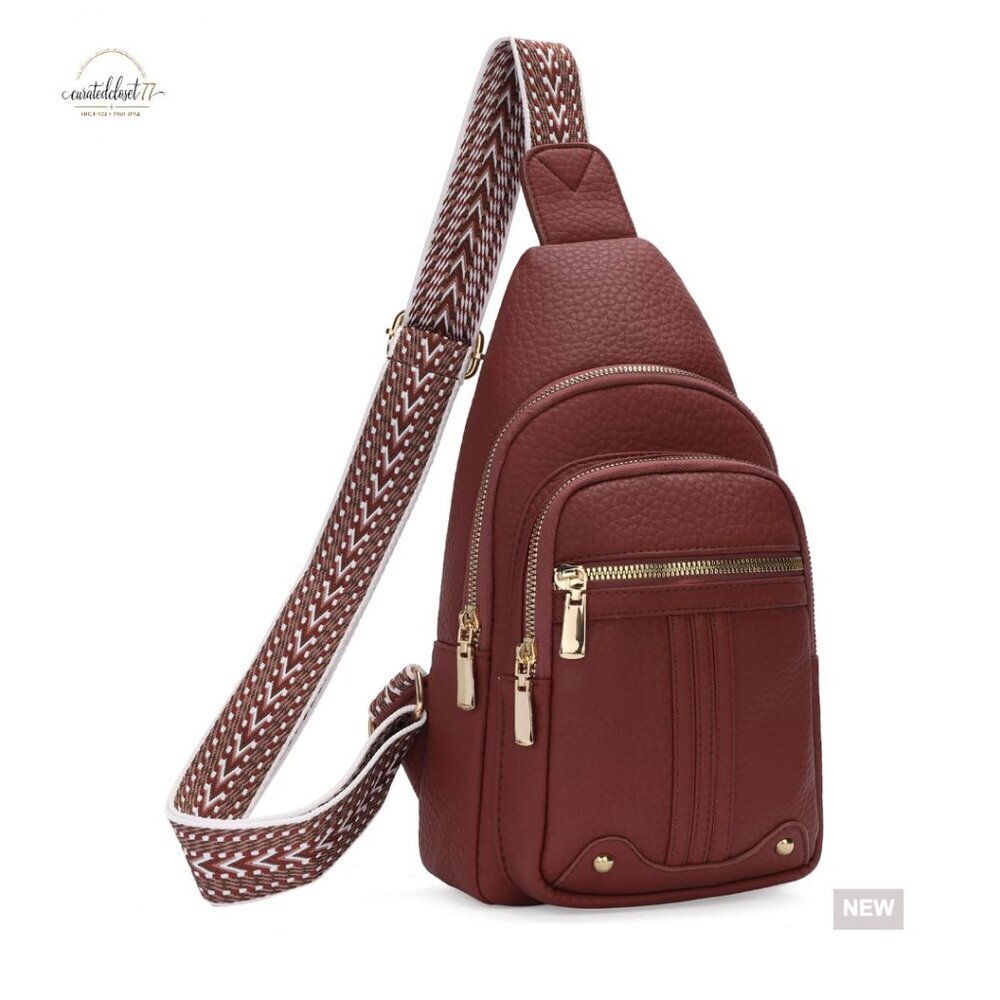 Small Vegan Leather Sling Bag Crossbody Fanny Pack with Anti-Theft Pocket